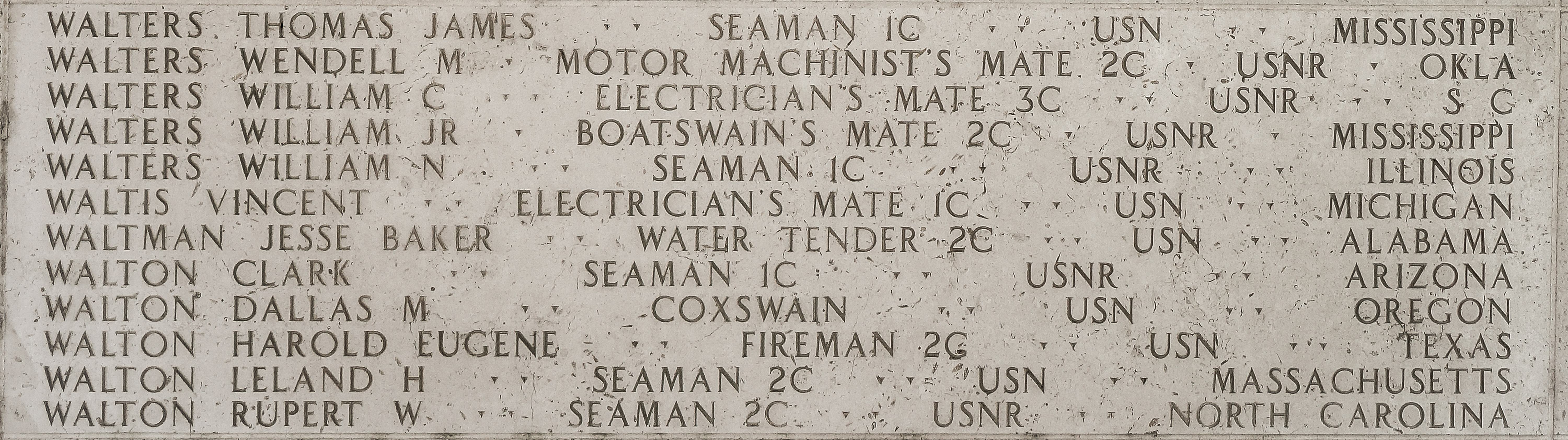 William  Walters, Boatswain's Mate Second Class
